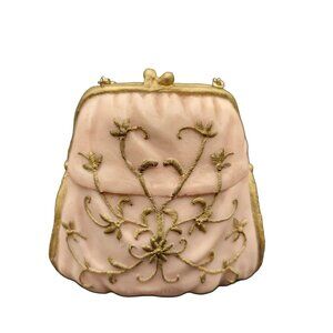 DeZine Purse Trinket Box with Spoon and Coins Lift Off Lid Hand Painted